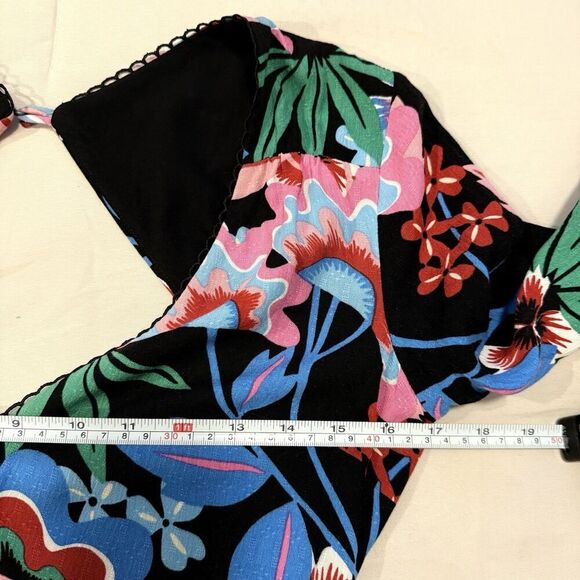 Anthropologie Maeve Ruched Floral Maxi Dress Long Sleeve Size 00 Boho Chic - Picture 14 of 15